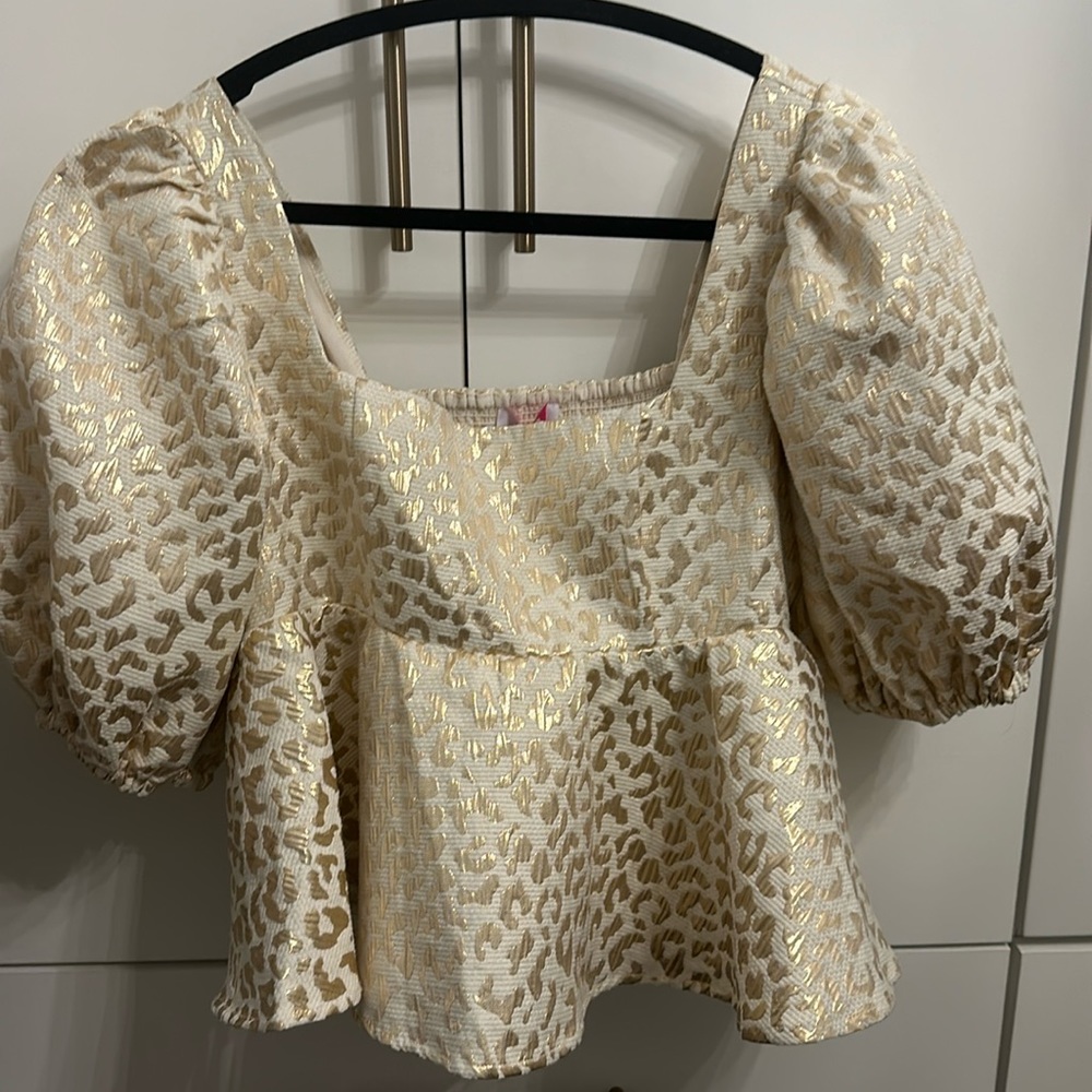 Buddy love cheetah peplum top